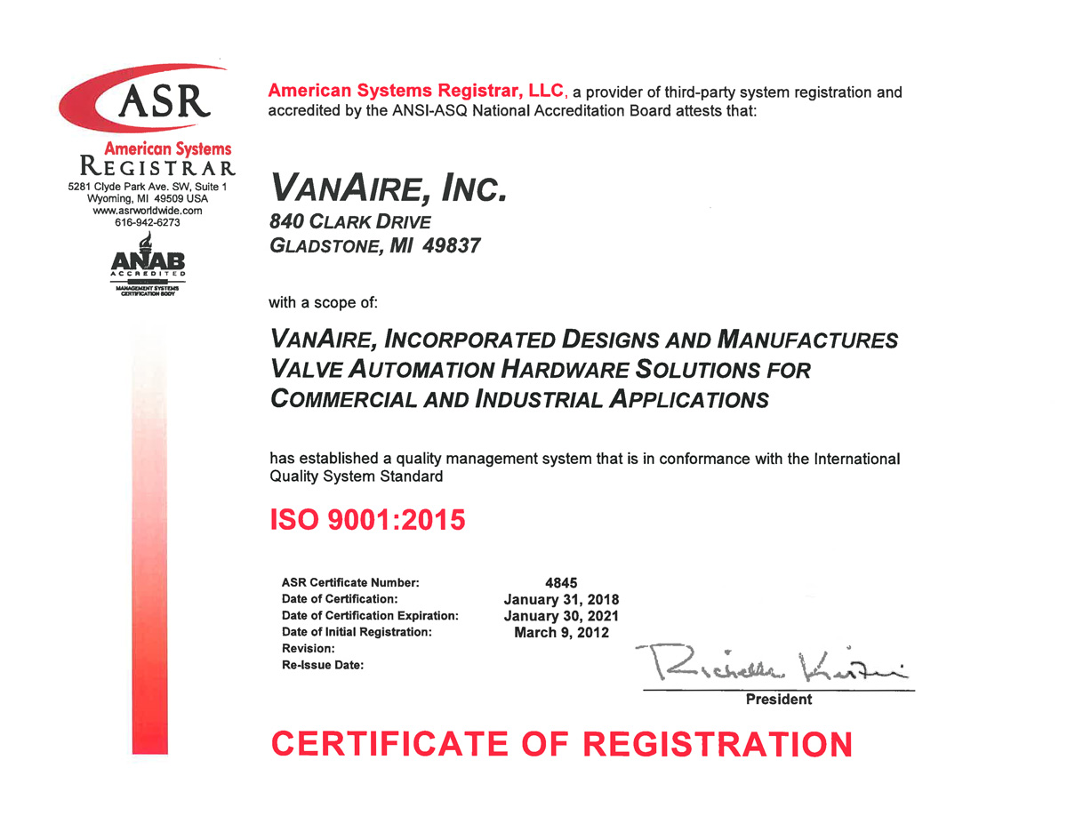 VanAire-ISO-9001-2015-Certificate